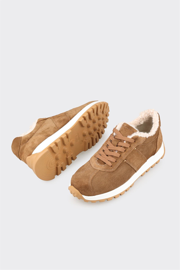 Taba Deri Kadın Spor Ayakkabı