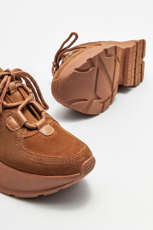 Taba deri kadın spor ayakkabı - Elle Shoes