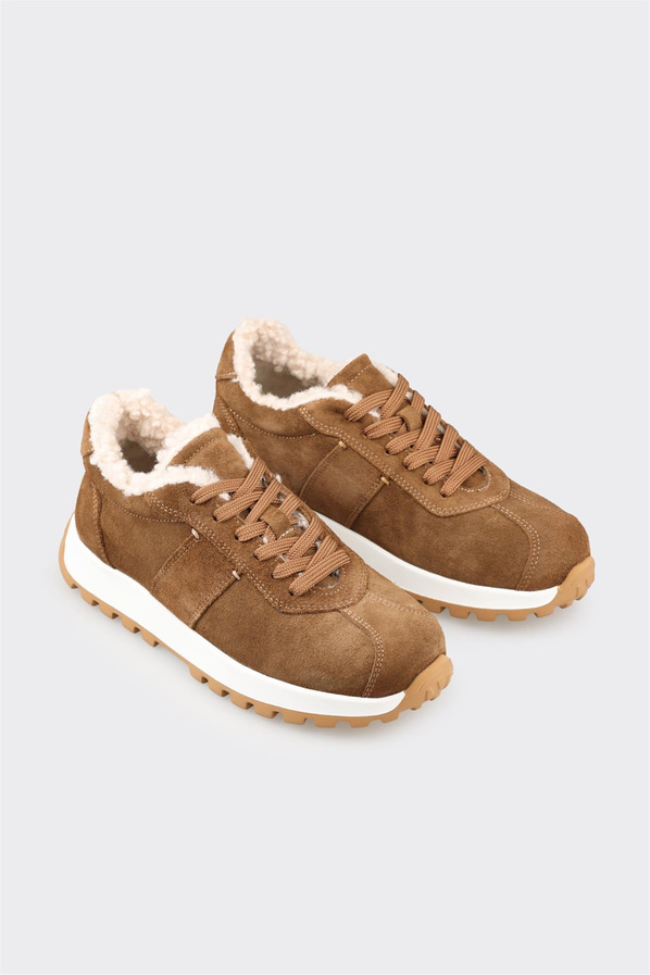 Taba Deri Kadın Spor Ayakkabı