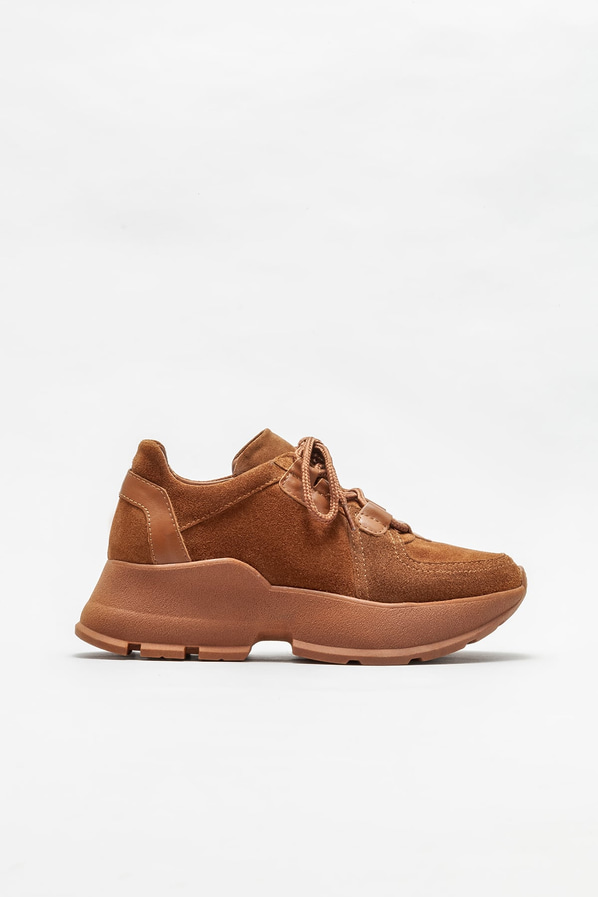 Taba deri kadın spor ayakkabı - Elle Shoes