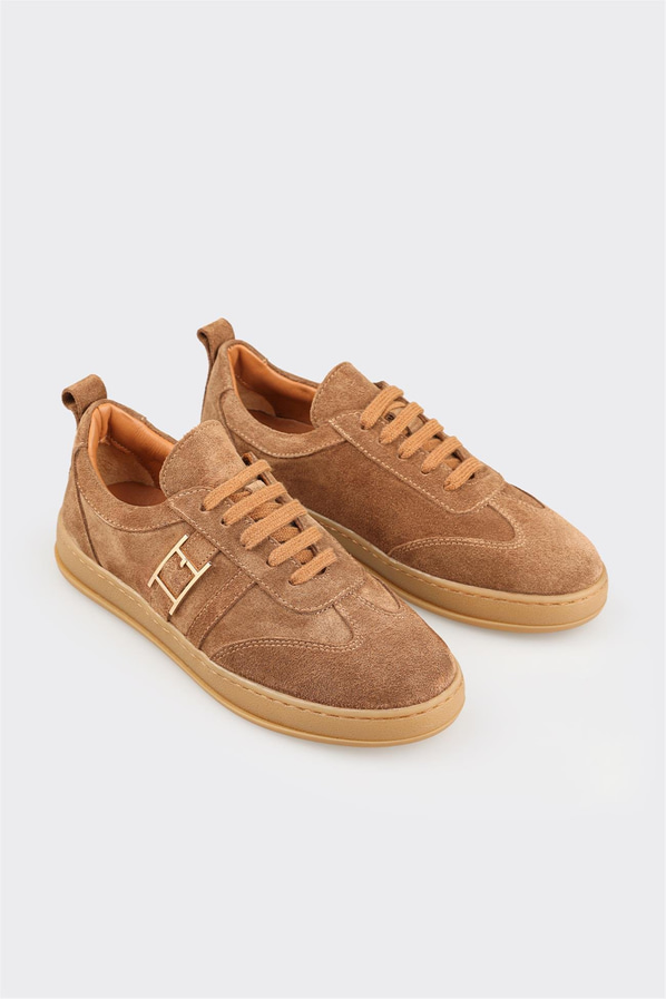 Taba Deri Kadın Spor Ayakkabı