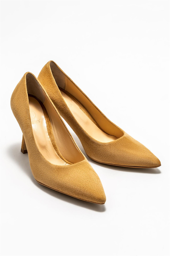 Taba deri kadın stiletto - Elle Shoes
