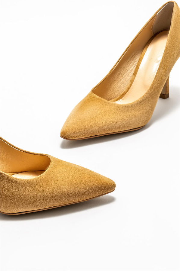Taba deri kadın stiletto - Elle Shoes