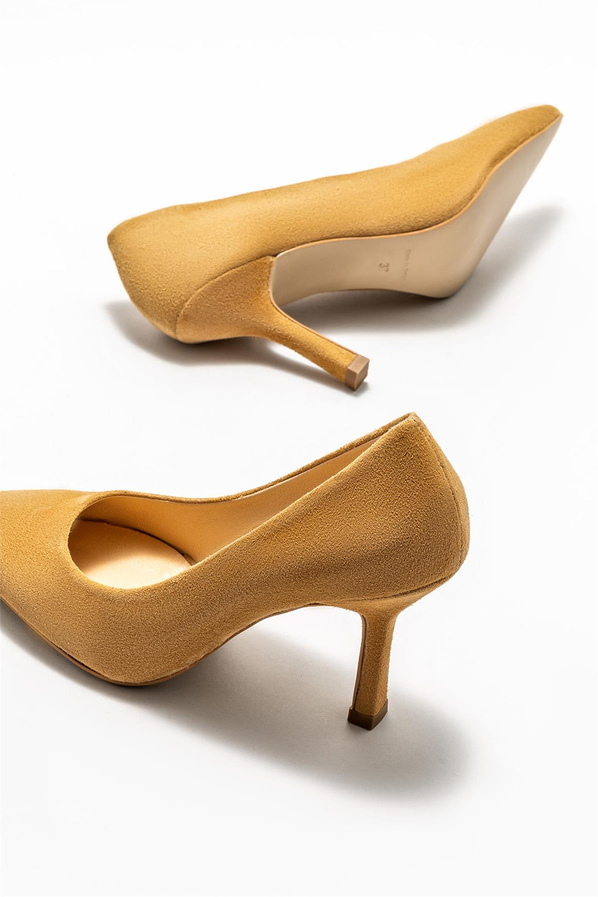Taba deri kadın stiletto - Elle Shoes