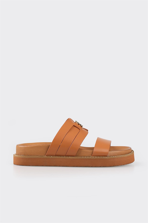 Taba deri kadın terlik - Elle Shoes