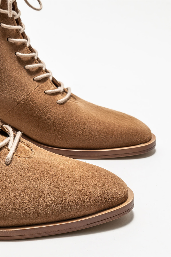 Taba deri topuklu kadın bot - Elle Shoes