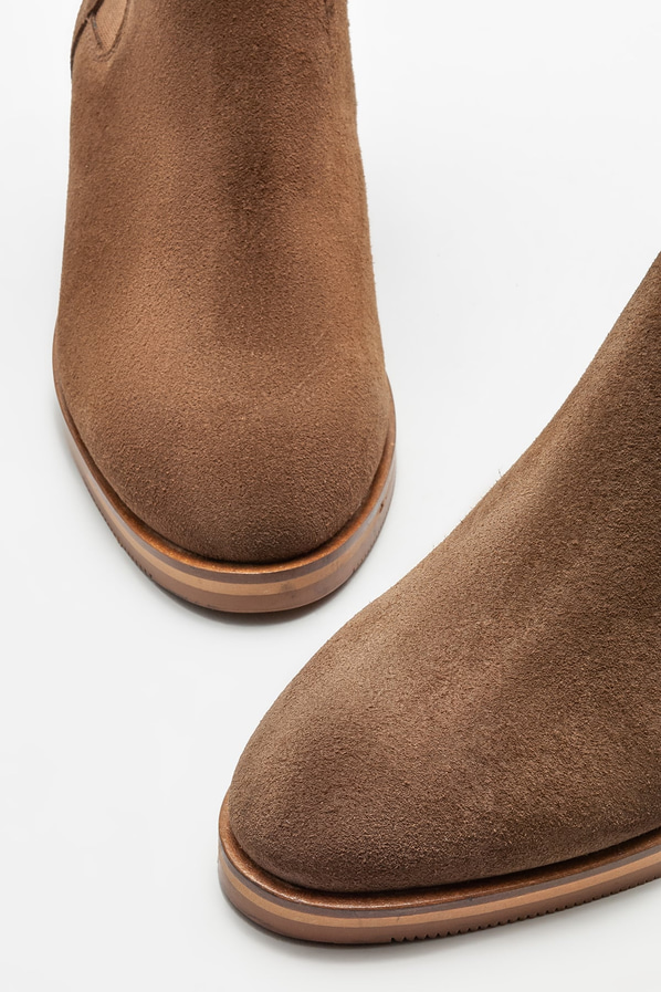 Taba deri topuklu kadın bot - Elle Shoes