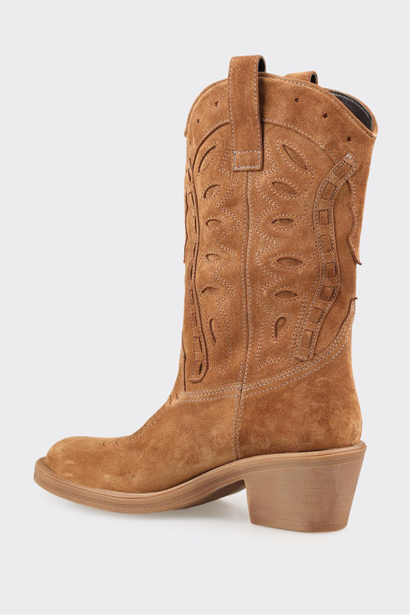 Taba Deri Kadın Western Bot