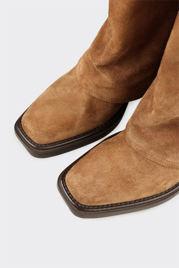 Taba Deri Kadın Western Çizme