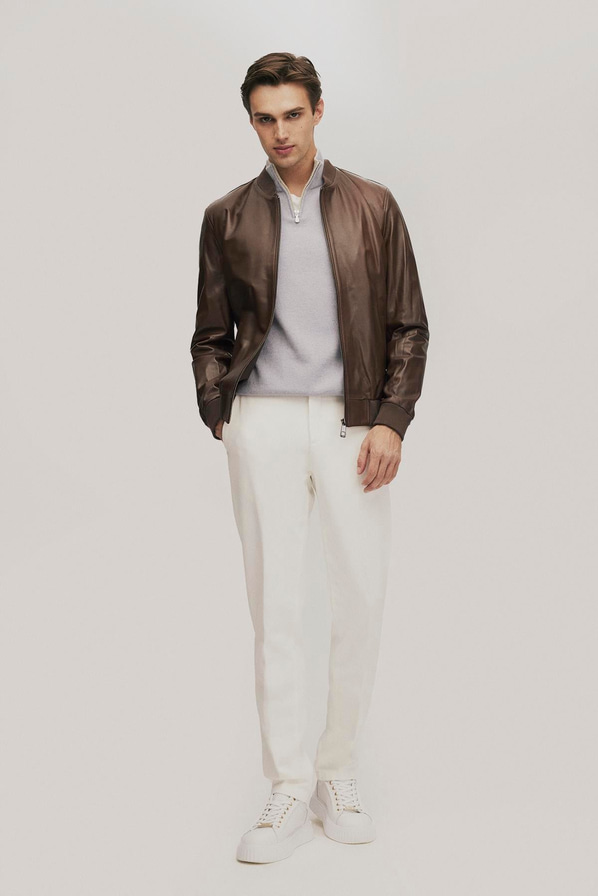 Taba deri erkek ceket - Elle Shoes