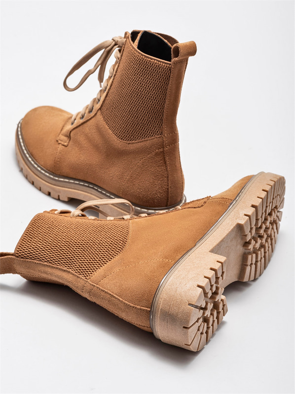 Taba deri kadın bot - Elle Shoes