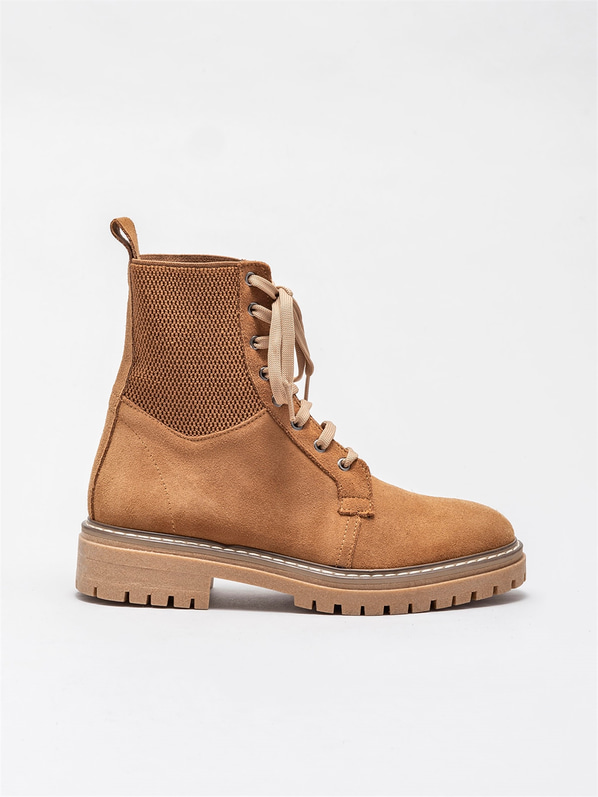 Taba deri kadın bot - Elle Shoes