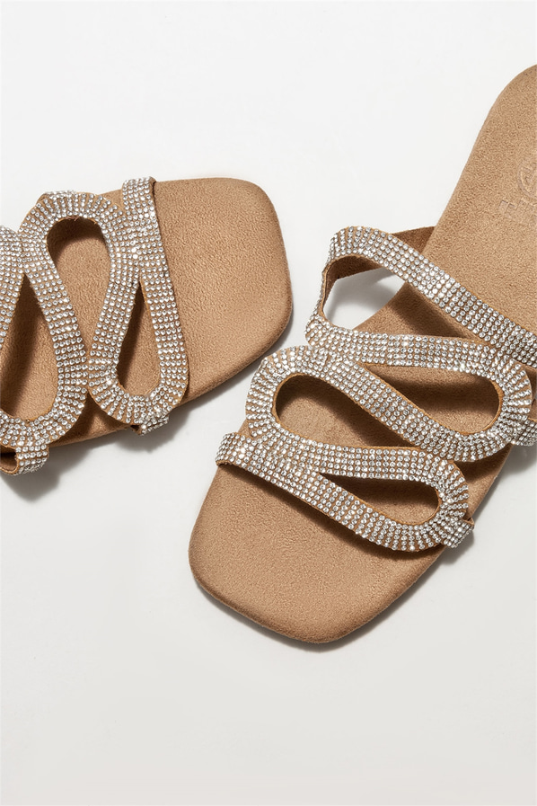 Taba düz kadın terlik - Elle Shoes