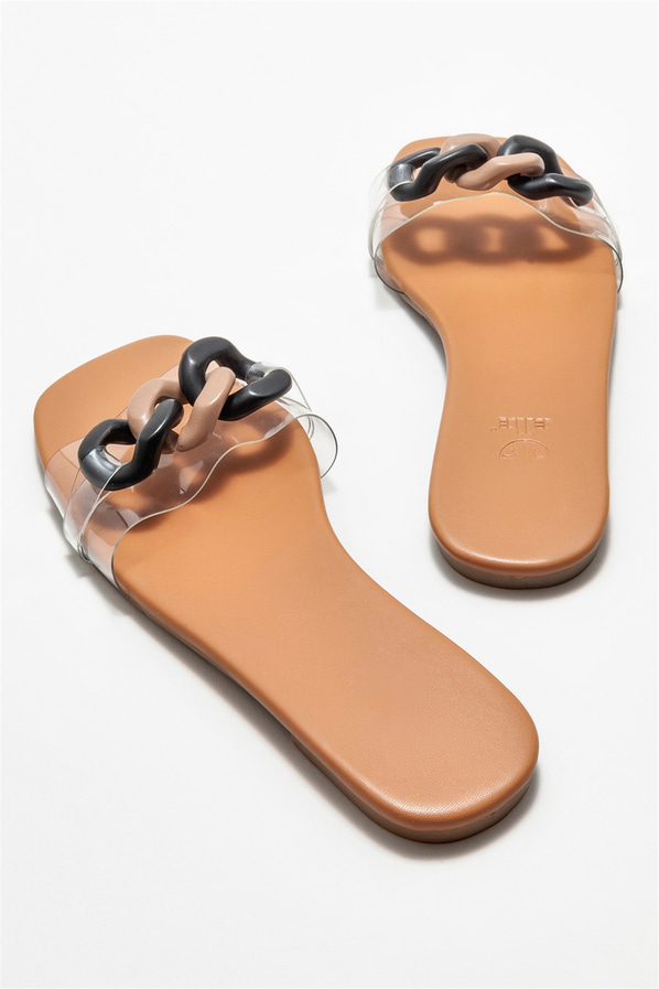 Taba düz kadın terlik - Elle Shoes