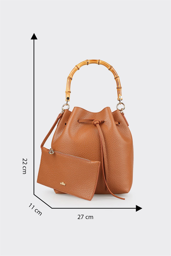Taba deri kadın el çantası, rahat kullanım için - Elle Shoes