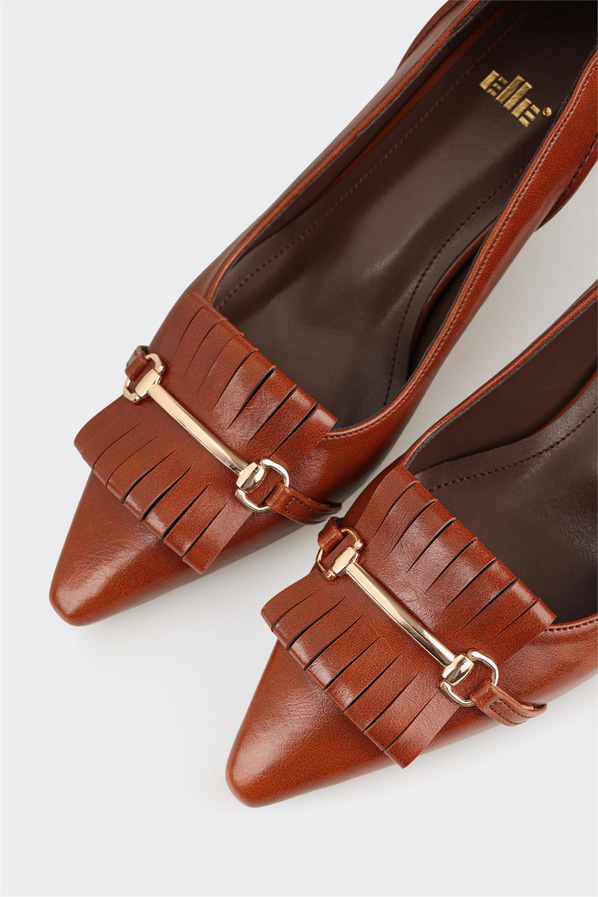 Taba Kadın Orta Topuk Ayakkabı