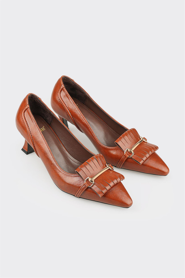 Taba Kadın Orta Topuk Ayakkabı