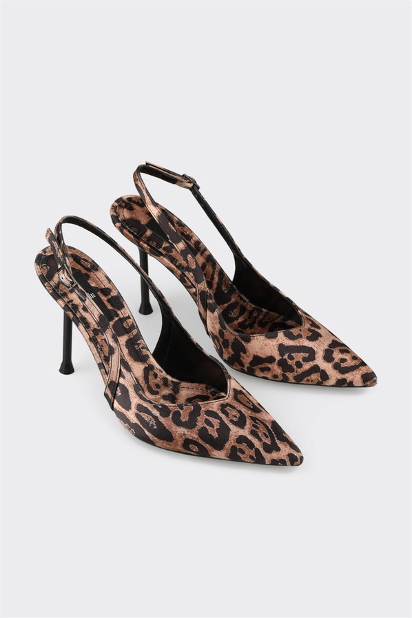 Taba tekstil topuklu kadın ayakkabı, rahat kullanım için - Elle Shoes
