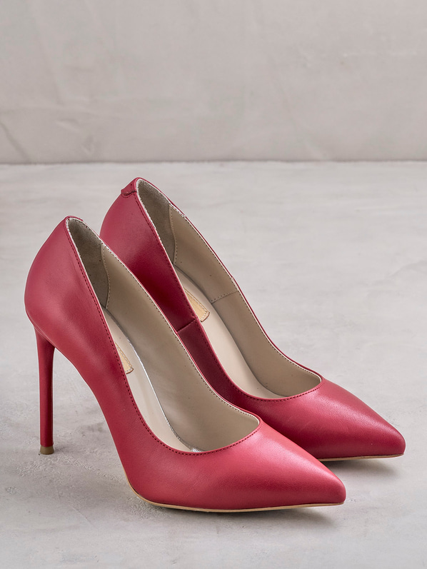 Tabbyy Hakiki Deri Kadın Stiletto KIRMIZI