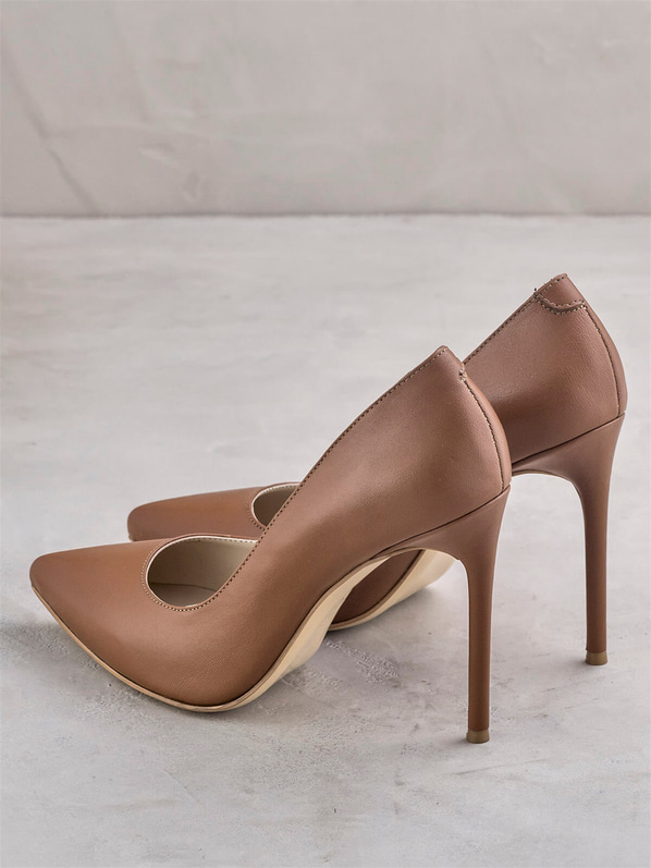 Tabbyy Hakiki Deri Kadın Stiletto TABA