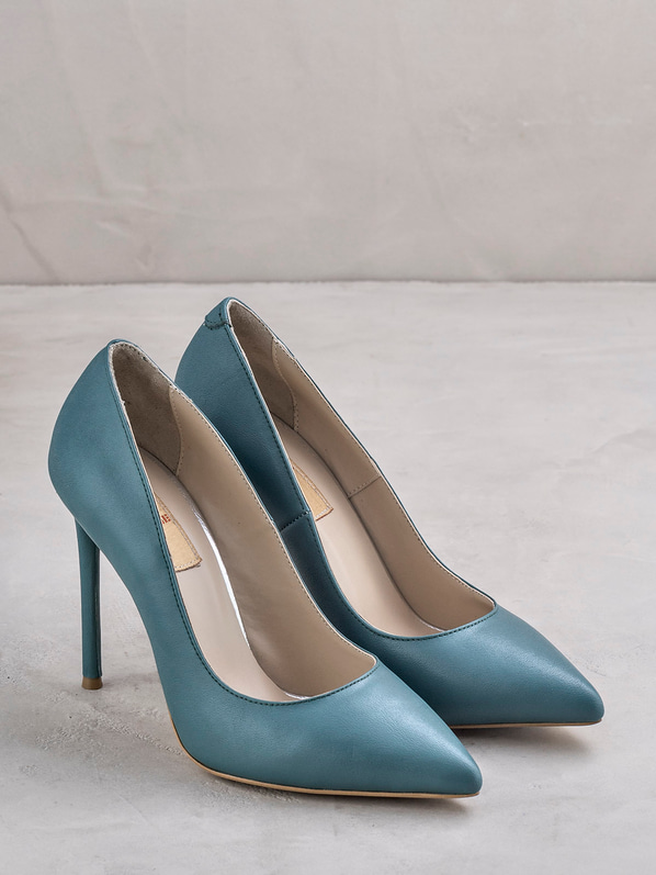 Tabbyy Hakiki Deri Kadın Stiletto YESIL