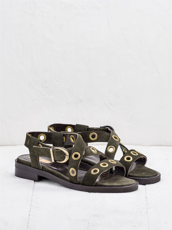 Haki kadın sandalet - Elle Shoes