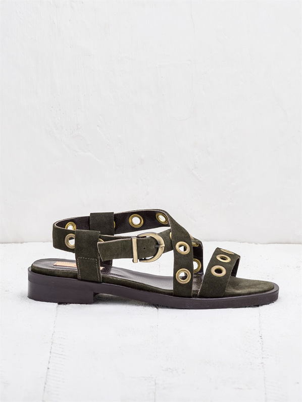 Haki kadın sandalet - Elle Shoes