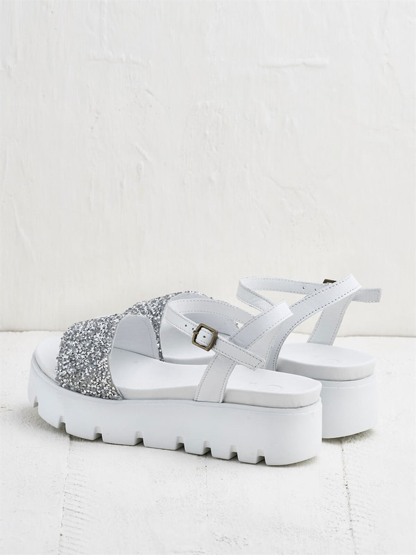 Beyaz kadın sandalet - Elle Shoes