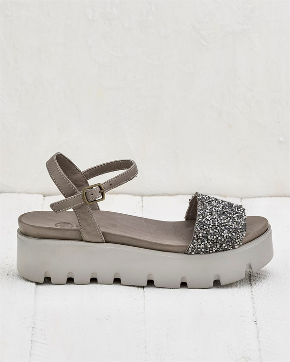 Gri kadın sandalet - Elle Shoes