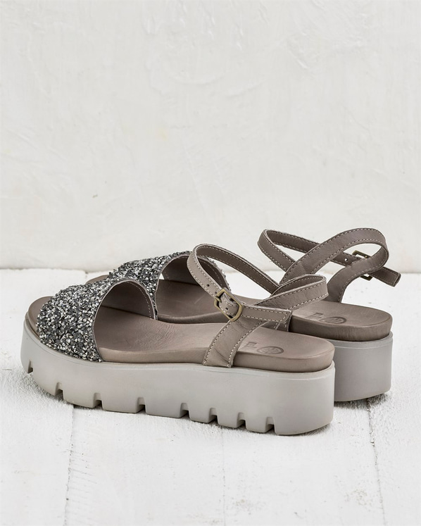 Gri kadın sandalet - Elle Shoes