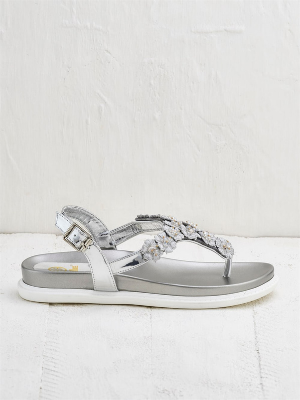 Gri kadın sandalet - Elle Shoes