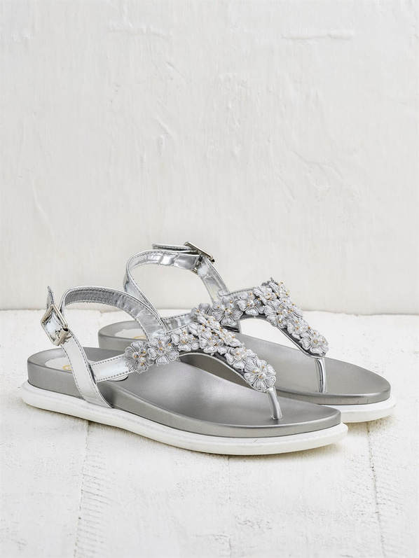 Gri kadın sandalet - Elle Shoes