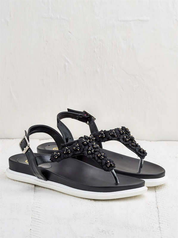 Siyah kadın sandalet - Elle Shoes