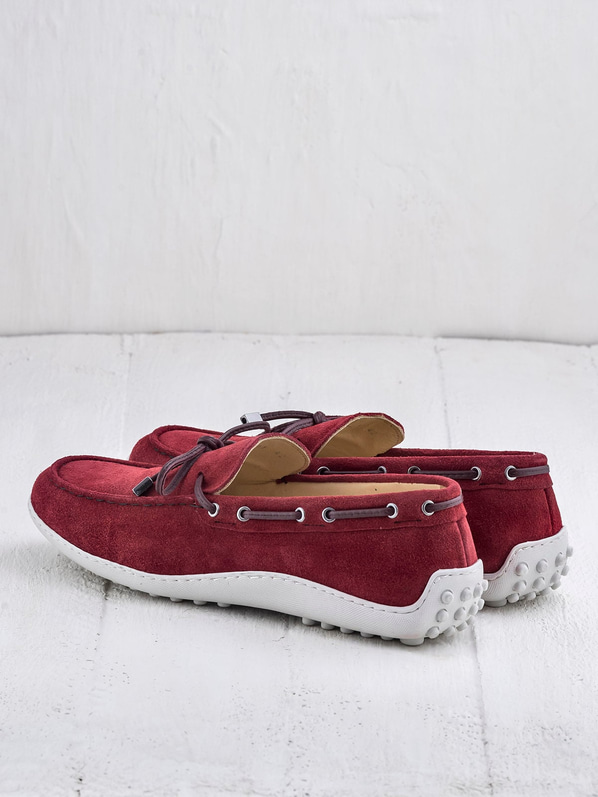 Kırmızı deri erkek günlük ayakkabı, günlük kullanım için - Elle Shoes
