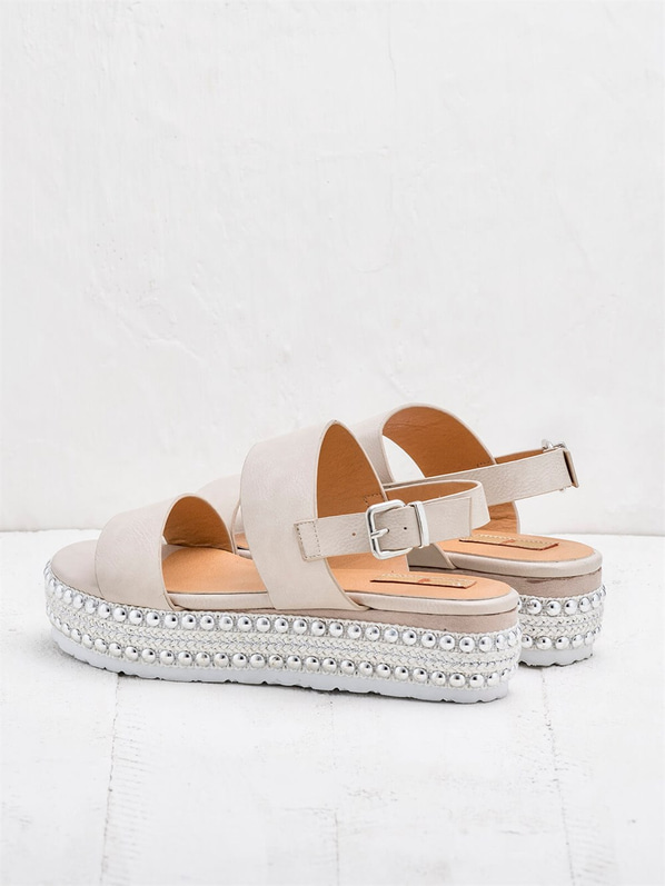 Bej kadın sandalet - Elle Shoes