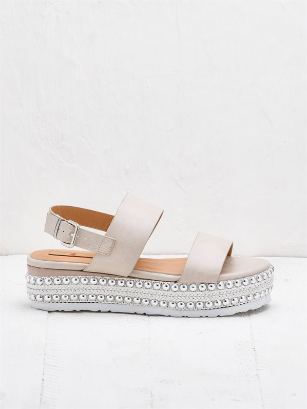 Bej kadın sandalet - Elle Shoes