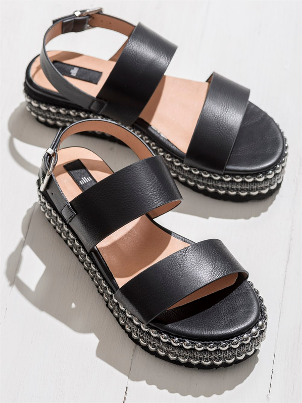 Siyah kadın sandalet - Elle Shoes