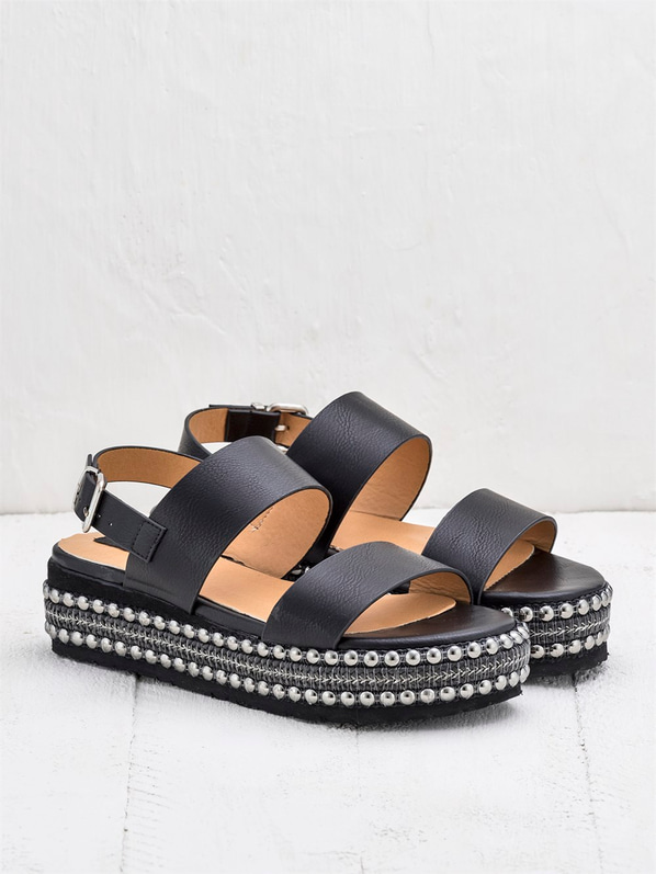 Siyah kadın sandalet - Elle Shoes