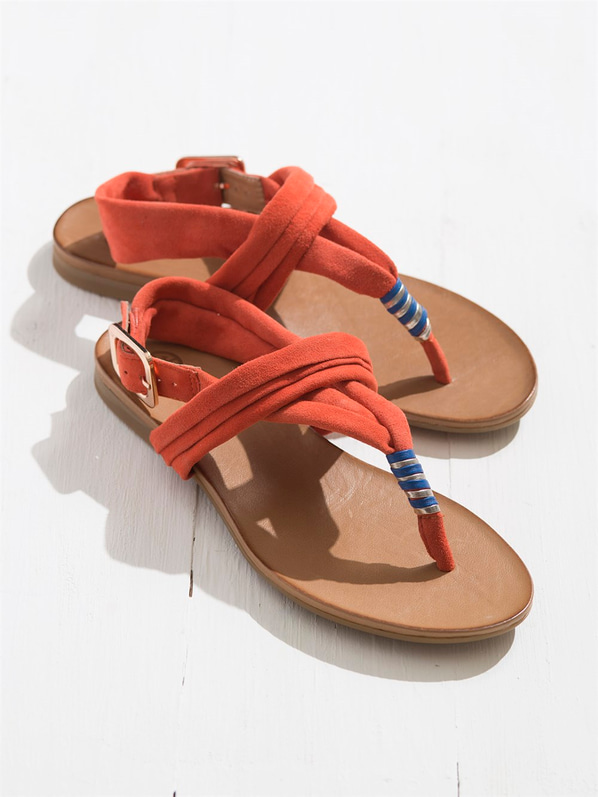 Kırmızı kadın sandalet - Elle Shoes