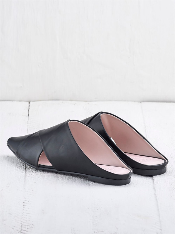Siyah kadın düz terlik - Elle Shoes