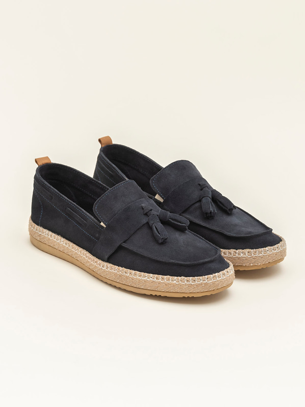 Travis-1 Hakiki Deri Erkek Loafer LACIVERT