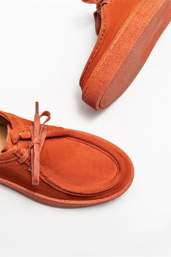 Turuncu deri kadın ayakkabı, günlük kullanım için - Elle Shoes