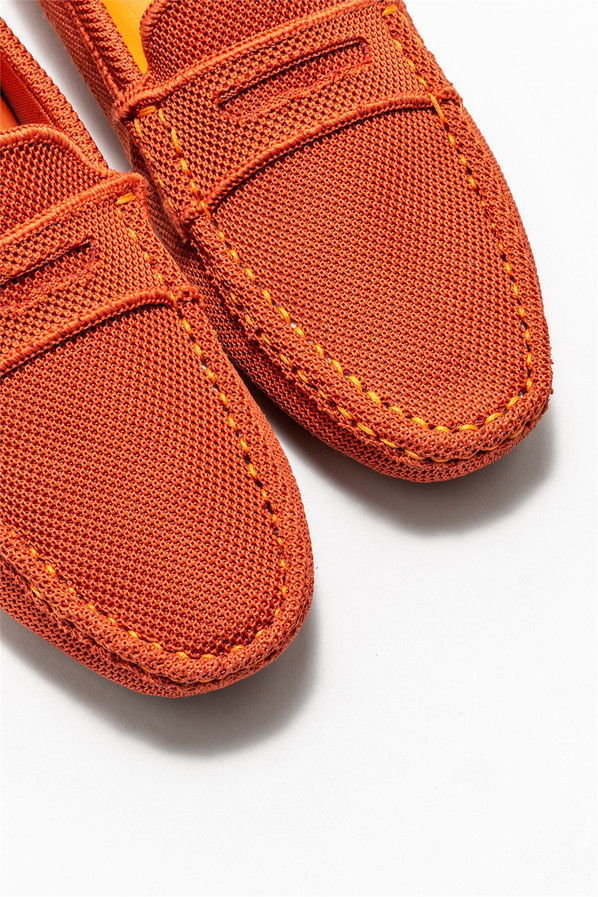 Turuncu erkek loafer, günlük kullanım için - Elle Shoes