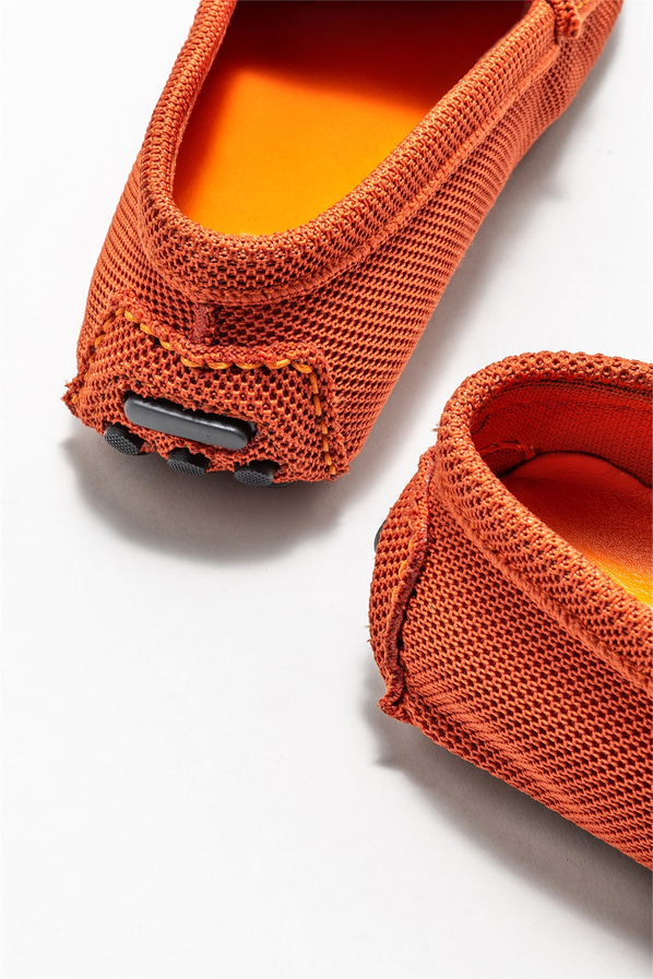 Turuncu erkek loafer, günlük kullanım için - Elle Shoes
