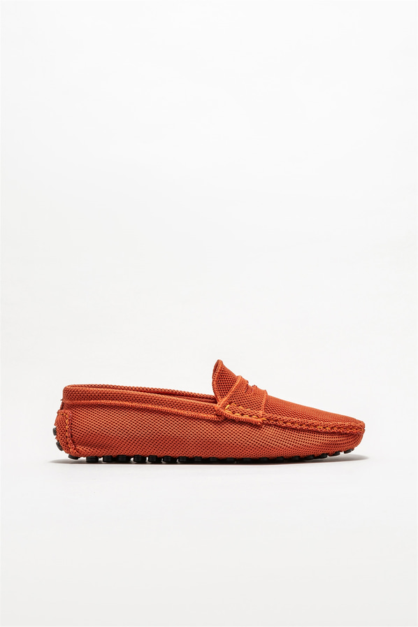 Turuncu erkek loafer, günlük kullanım için - Elle Shoes