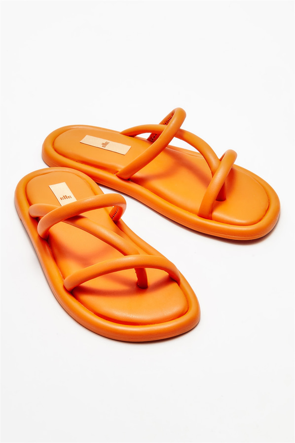 Turuncu düz kadın terlik, günlük kullanım için - Elle Shoes