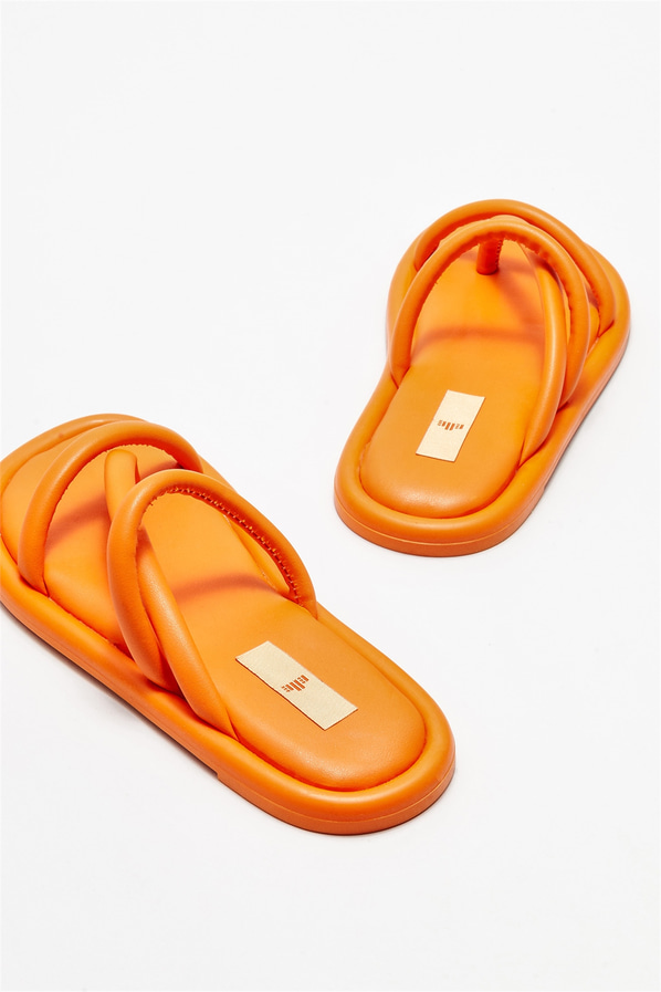 Turuncu düz kadın terlik, günlük kullanım için - Elle Shoes