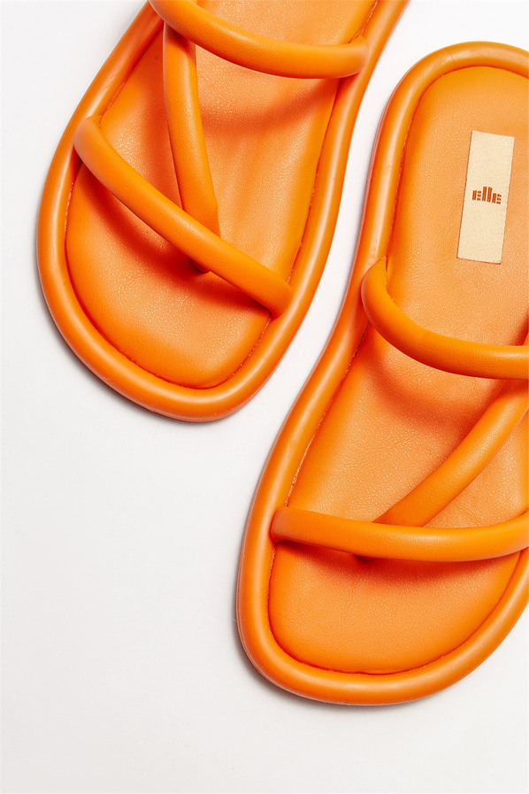 Turuncu düz kadın terlik, günlük kullanım için - Elle Shoes