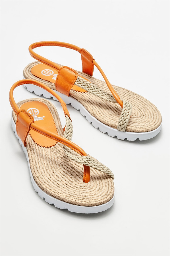 Turuncu kadın sandalet - Elle Shoes