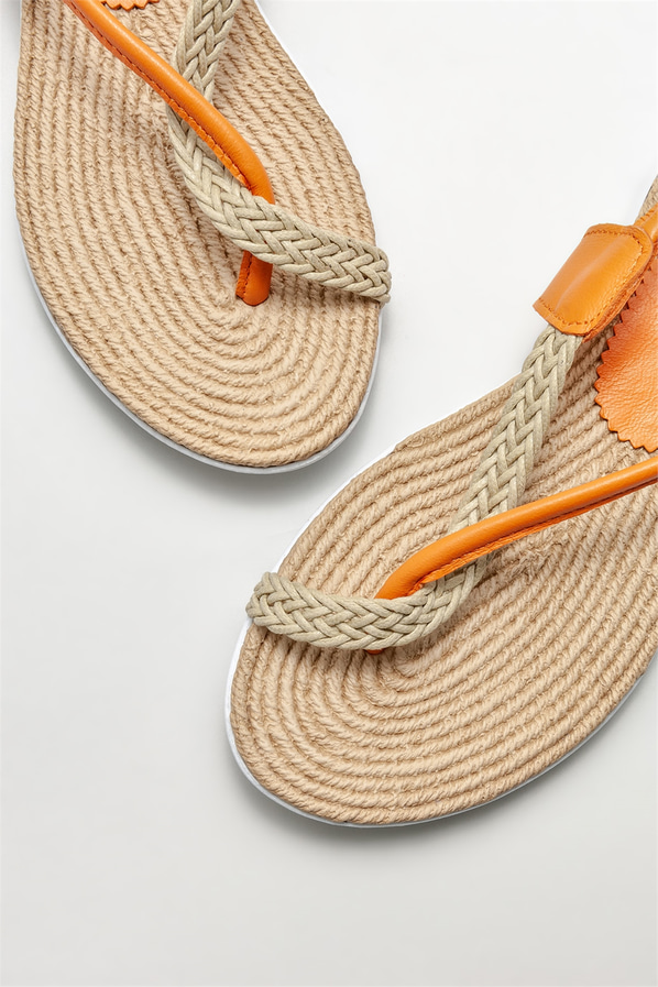Turuncu kadın sandalet - Elle Shoes